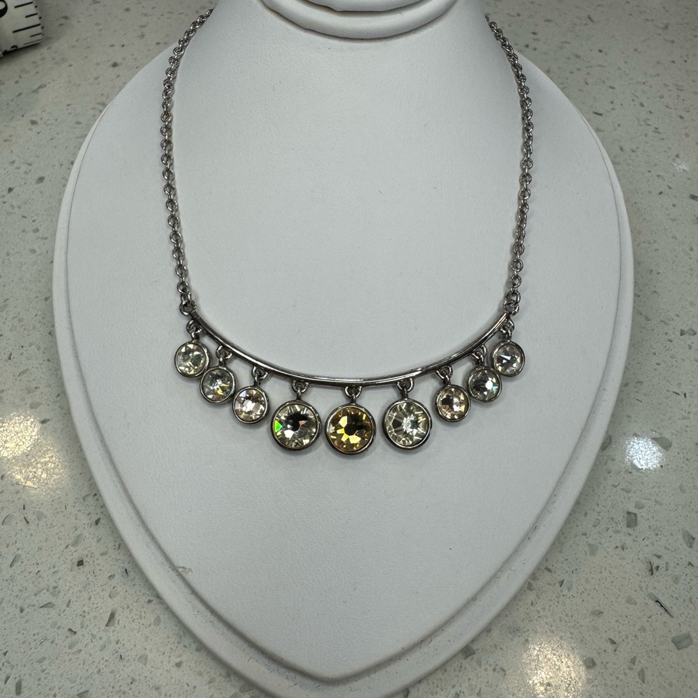 “Touchstone” Necklace with dangling Swarovski Crystals - Picture 4 of 7